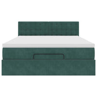 vidaXL Struttura Letto Pouf con Materasso 140x200 cm in Velluto