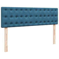 vidaXL Struttura Letto Pouf con Materasso Blu 140x200cm in Velluto