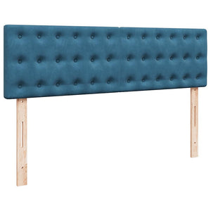 vidaXL Struttura Letto Pouf con Materasso Blu 140x200cm in Velluto