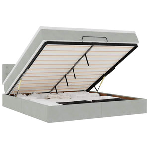 vidaXL Struttura Letto Pouf con Materasso 160x200 cm in Velluto