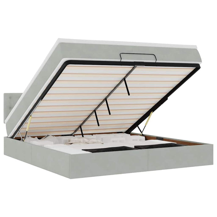 vidaXL Struttura Letto Pouf con Materasso 160x200 cm in Velluto