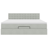 vidaXL Struttura Letto Pouf con Materasso 160x200 cm in Velluto