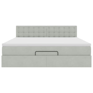 vidaXL Struttura Letto Pouf con Materasso 160x200 cm in Velluto