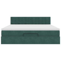 vidaXL Struttura Letto Pouf con Materasso 160x200 cm in Velluto