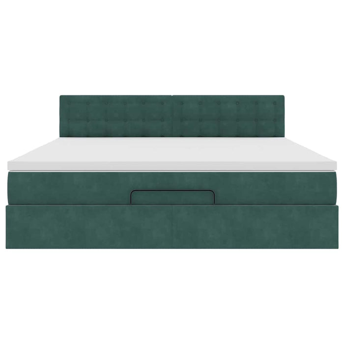 vidaXL Struttura Letto Pouf con Materasso 160x200 cm in Velluto