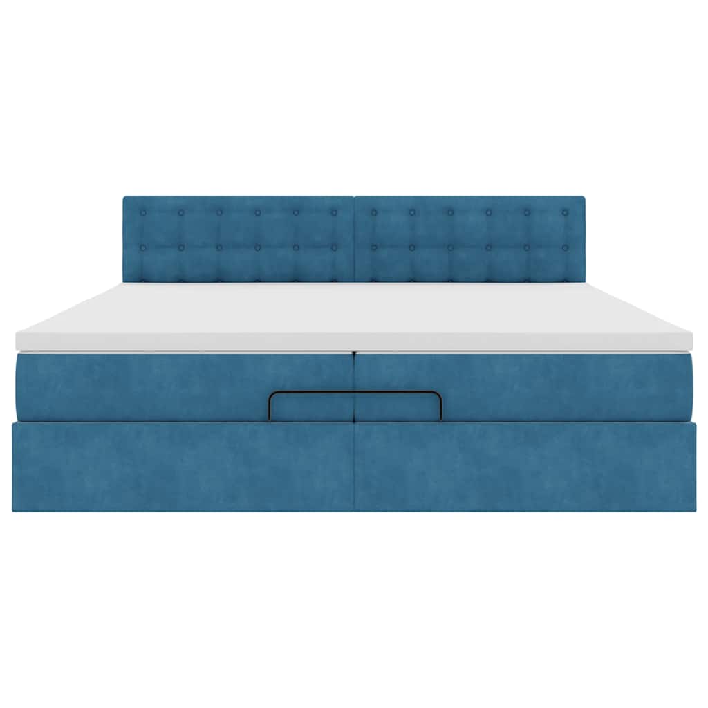 Struttura Letto Pouf con Materasso 200x200 cm in Velluto