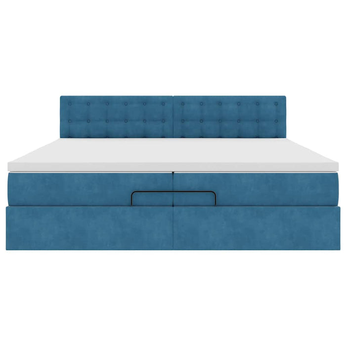 Struttura Letto Pouf con Materasso 200x200 cm in Velluto