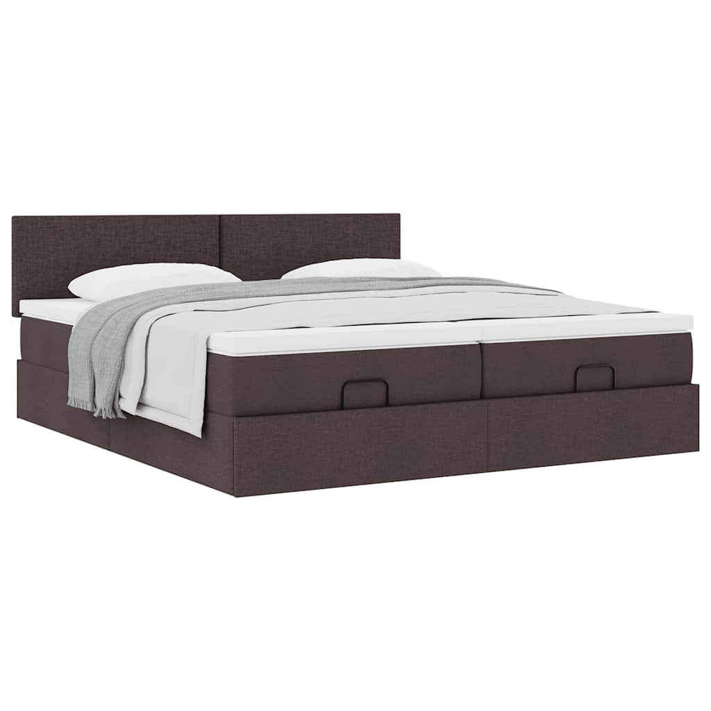 vidaXL Struttura Letto Pouf con Materassi 160x200 cm in Tessuto