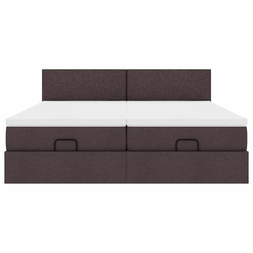 vidaXL Struttura Letto Pouf con Materassi 160x200 cm in Tessuto