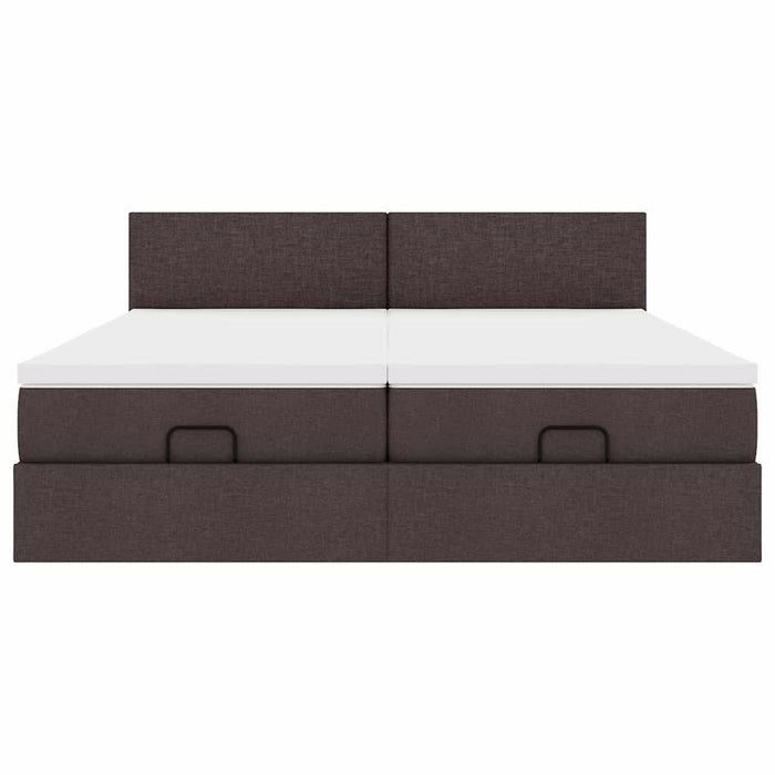 vidaXL Struttura Letto Pouf con Materassi 160x200 cm in Tessuto