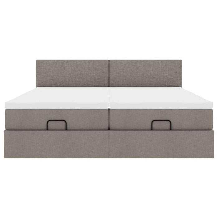 Struttura Letto Pouf con Materassi Tortora 160x200cm in Tessuto 3311970