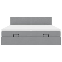 vidaXL Struttura Letto Pouf con Materassi 180x200 cm in Tessuto