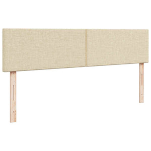 Struttura Letto Pouf con Materassi Crema 200x200 cm in Tessuto 3311985