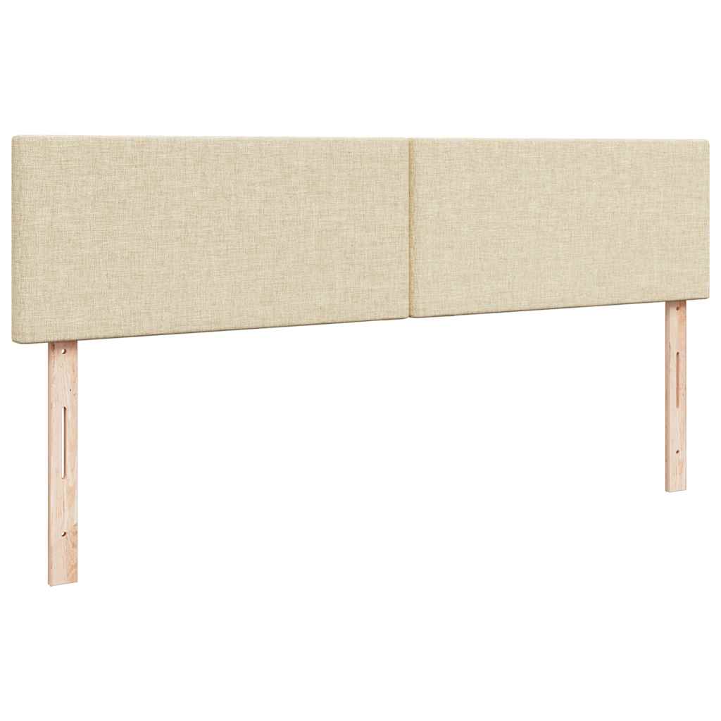 vidaXL Struttura Letto Pouf con Materassi Crema 200x200 cm in Tessuto