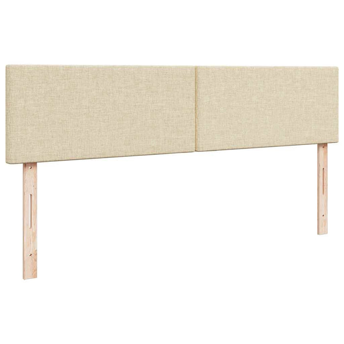 vidaXL Struttura Letto Pouf con Materassi Crema 200x200 cm in Tessuto