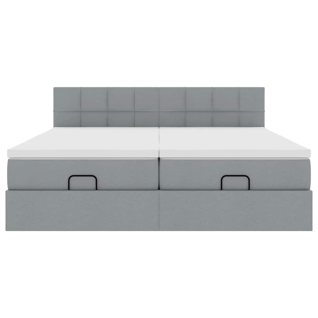 vidaXL Struttura Letto Pouf con Materassi 200x200 cm in Tessuto