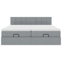 vidaXL Struttura Letto Pouf con Materassi 200x200 cm in Tessuto