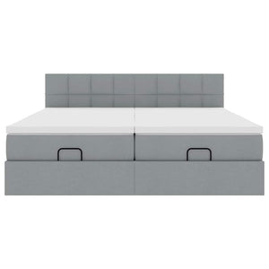 vidaXL Struttura Letto Pouf con Materassi 200x200 cm in Tessuto