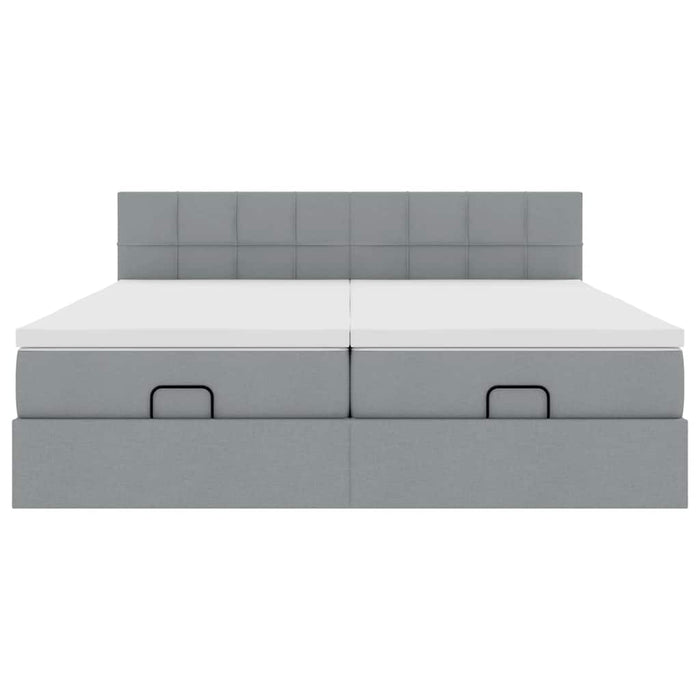 vidaXL Struttura Letto Pouf con Materassi 200x200 cm in Tessuto