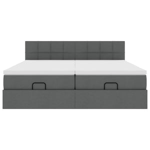 vidaXL Struttura Letto Pouf con Materassi 200x200 cm in Tessuto