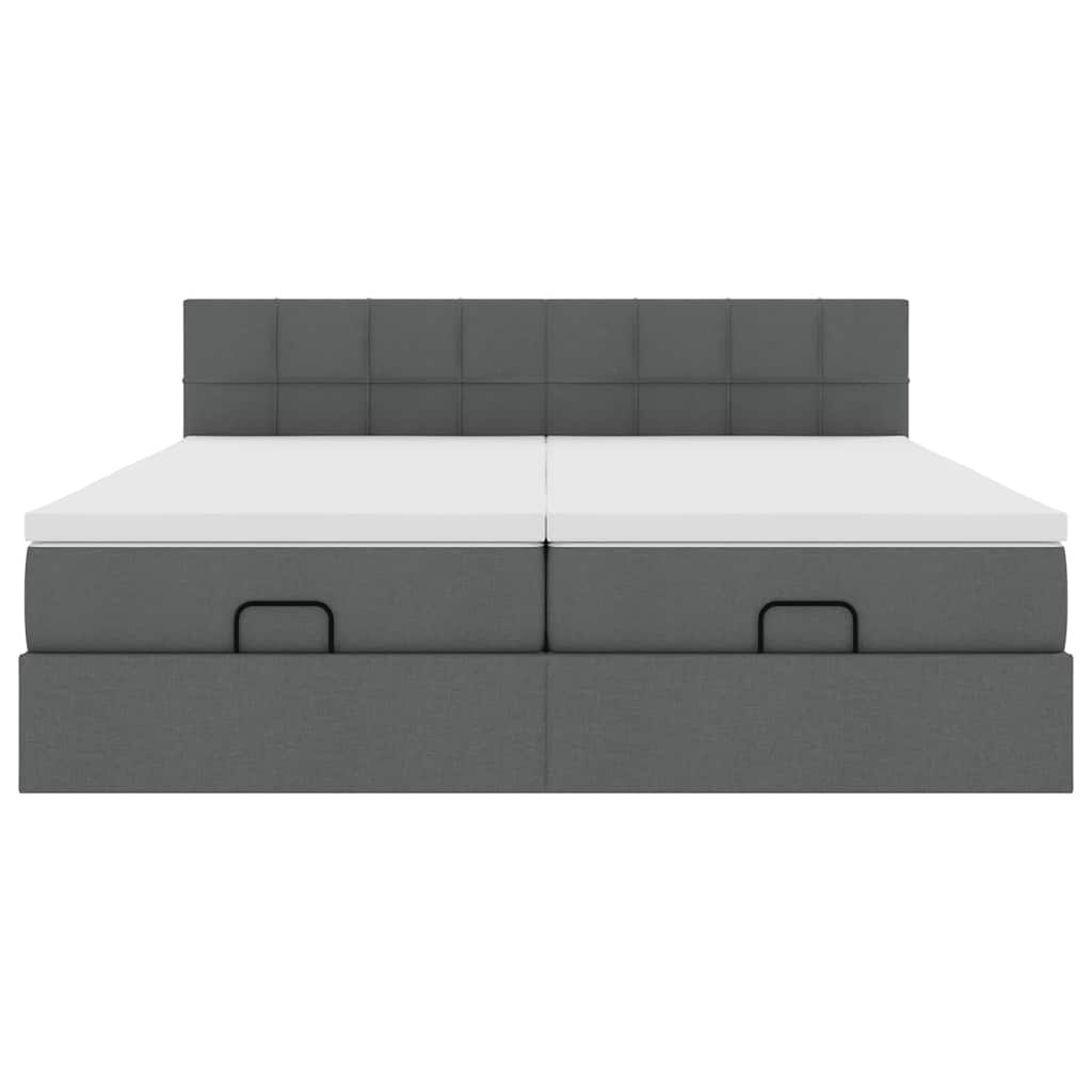 Struttura Letto Pouf con Materassi 200x200 cm in Tessuto 3312002