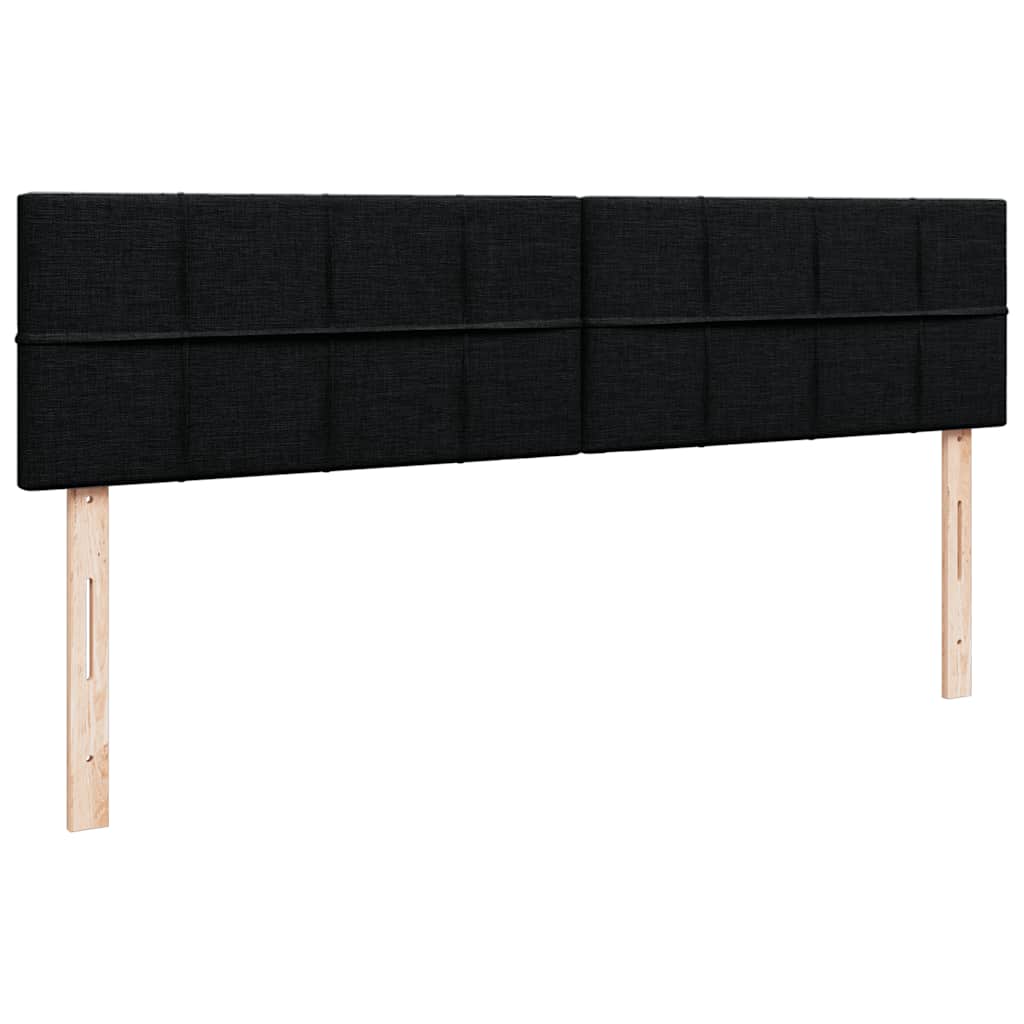 Struttura Letto Pouf con Materassi Nero 200x200 cm in Tessuto 3312003