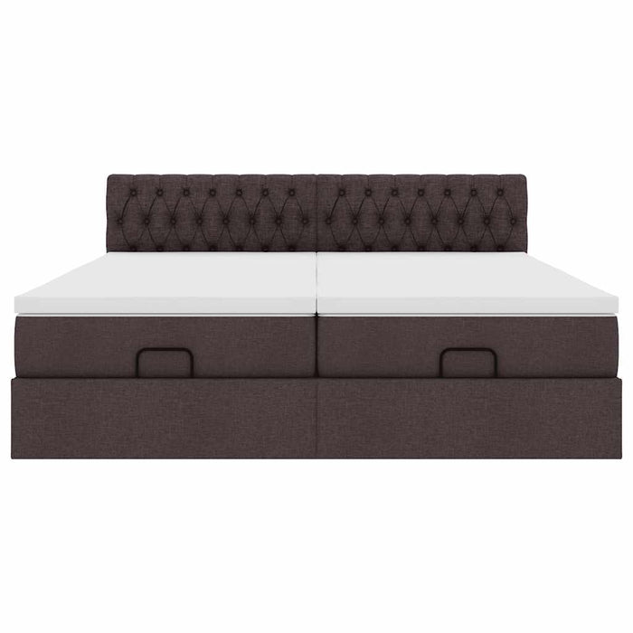 vidaXL Struttura Letto Pouf con Materassi 160x200 cm in Tessuto