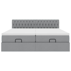 vidaXL Struttura Letto Pouf con Materassi 180x200 cm in Tessuto