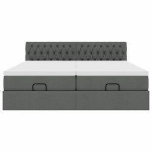 vidaXL Struttura Letto Pouf con Materassi 180x200 cm in Tessuto