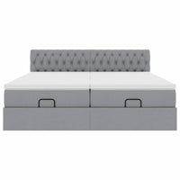 vidaXL Struttura Letto Pouf con Materassi 200x200 cm in Tessuto