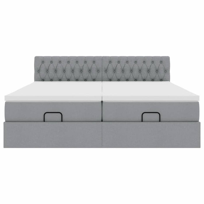 vidaXL Struttura Letto Pouf con Materassi 200x200 cm in Tessuto