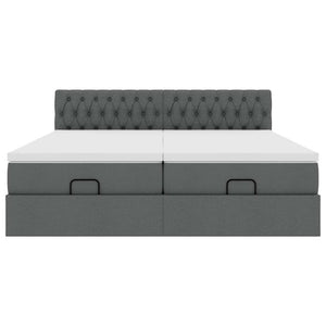 vidaXL Struttura Letto Pouf con Materassi 200x200 cm in Tessuto