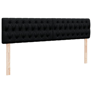 Struttura Letto Pouf con Materassi Nero 200x200 cm in Tessuto 3312024
