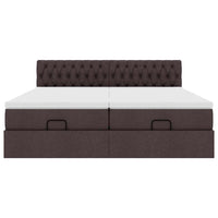 Struttura Letto Pouf con Materassi 200x200 cm in Tessuto 3312025