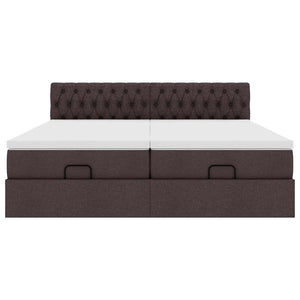 Struttura Letto Pouf con Materassi 200x200 cm in Tessuto 3312025
