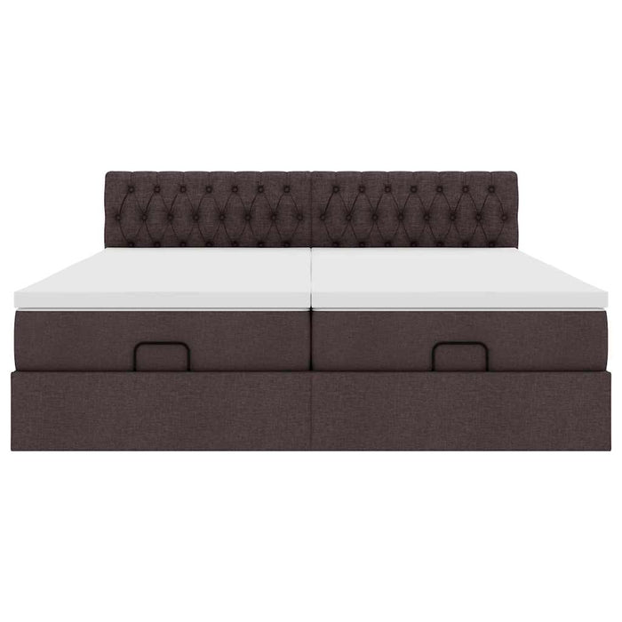 Struttura Letto Pouf con Materassi 200x200 cm in Tessuto 3312025