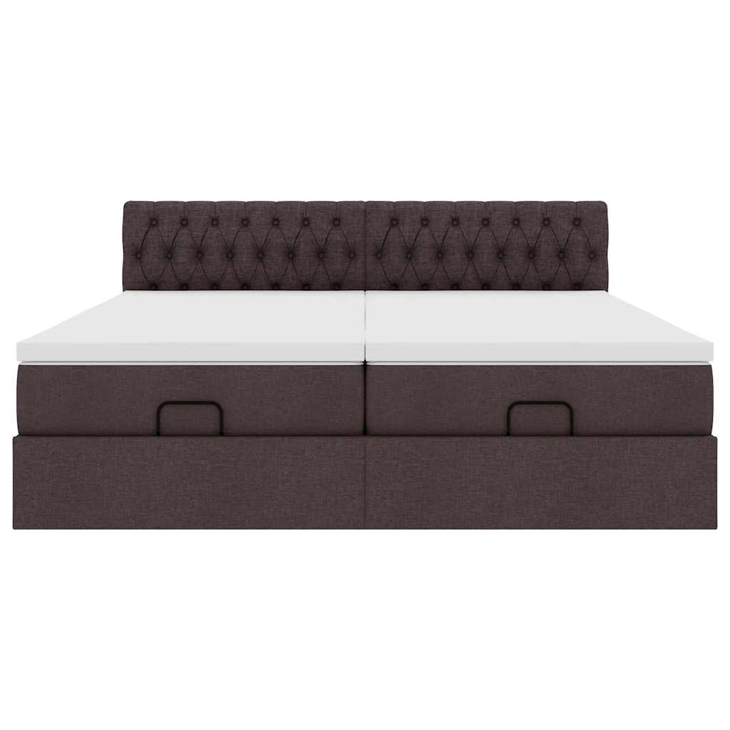Struttura Letto Pouf con Materassi 200x200 cm in Tessuto
