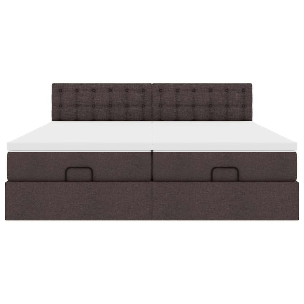 vidaXL Struttura Letto Pouf con Materassi 160x200 cm in Tessuto