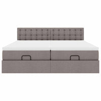 Struttura Letto Pouf con Materassi Tortora 160x200cm in Tessuto 3312033