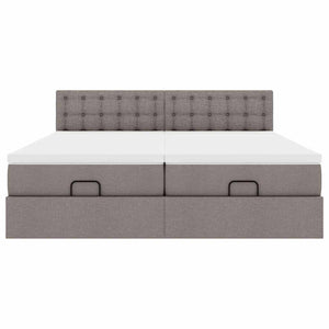 Struttura Letto Pouf con Materassi Tortora 160x200cm in Tessuto 3312033