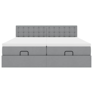 vidaXL Struttura Letto Pouf con Materassi 180x200 cm in Tessuto