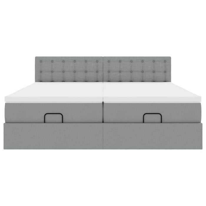 vidaXL Struttura Letto Pouf con Materassi 180x200 cm in Tessuto