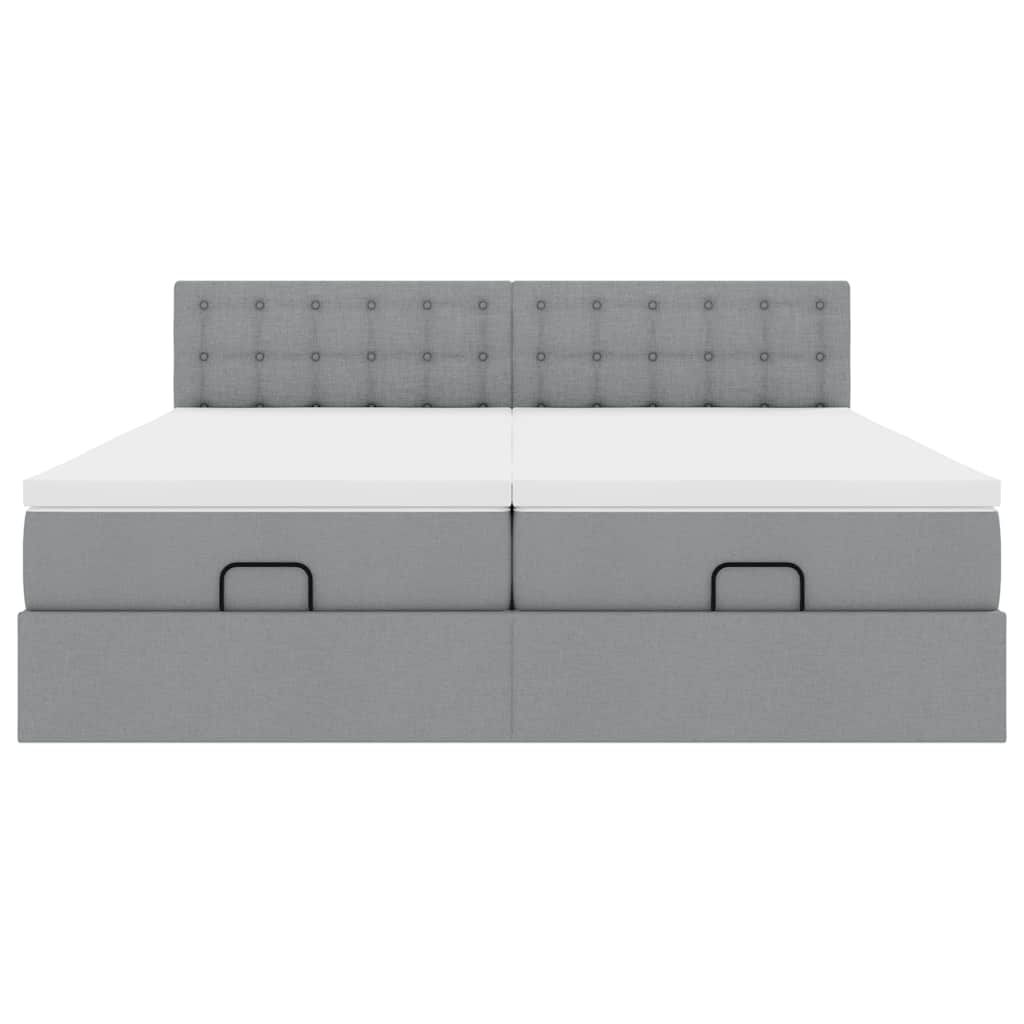 Struttura Letto Pouf con Materassi 180x200 cm in Tessuto 3312036