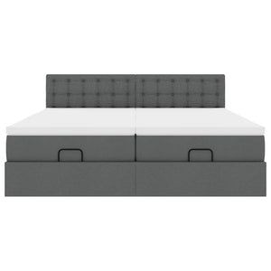 vidaXL Struttura Letto Pouf con Materassi 180x200 cm in Tessuto