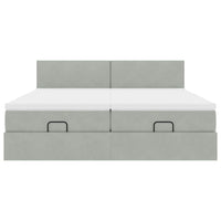 vidaXL Struttura Letto Pouf con Materassi 180x200 cm Velluto