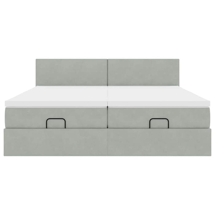 vidaXL Struttura Letto Pouf con Materassi 180x200 cm Velluto