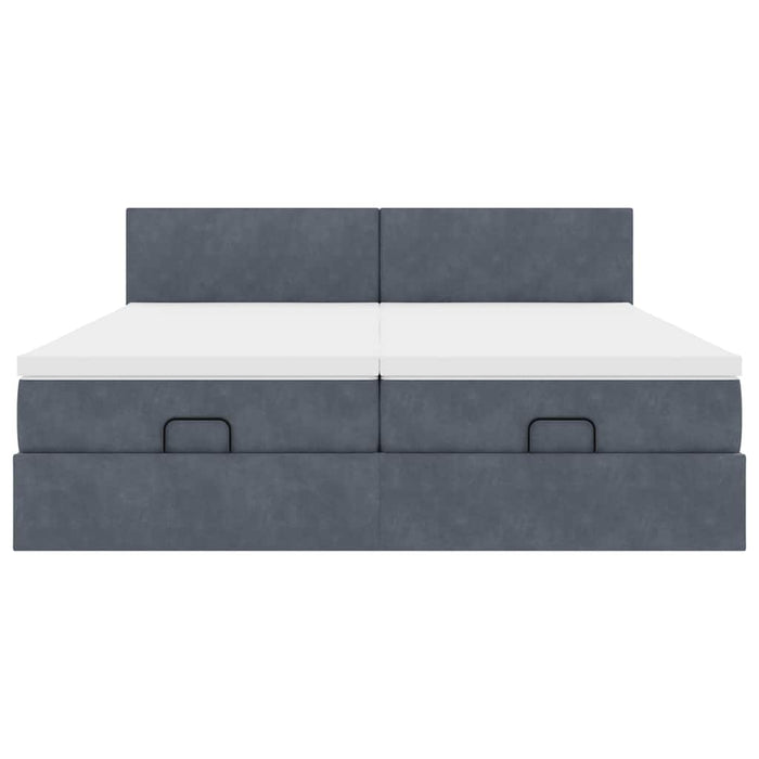 vidaXL Struttura Letto Pouf con Materassi 180x200 cm Velluto