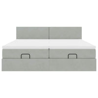 vidaXL Struttura Letto Pouf con Materassi 200x200 cm Velluto