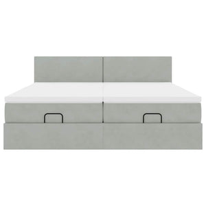 vidaXL Struttura Letto Pouf con Materassi 200x200 cm Velluto