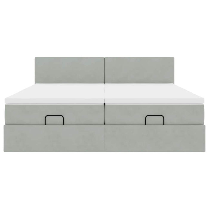 vidaXL Struttura Letto Pouf con Materassi 200x200 cm Velluto